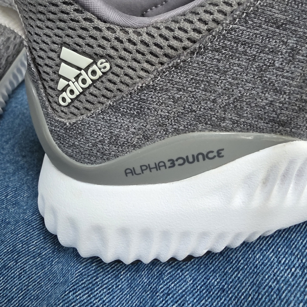 Adidas AlphaBounce Gray and White Shoes